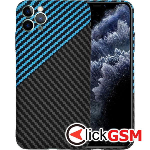 Techsuit - Carbonite FiberShell - iPhone 11 Pro Max - Blue Pulse