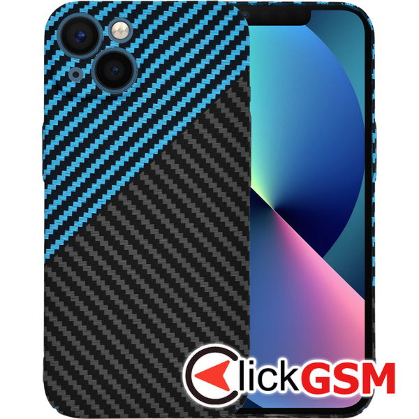 Techsuit - Carbonite FiberShell - iPhone 13 - Blue Pulse