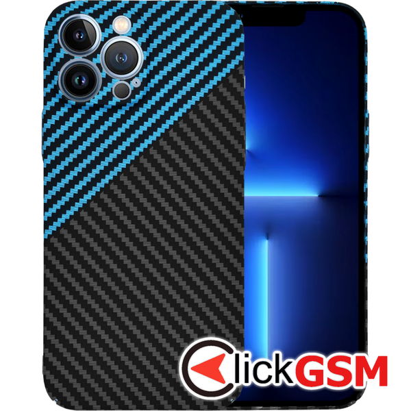Techsuit - Carbonite FiberShell - iPhone 13 Pro Max - Blue Pulse