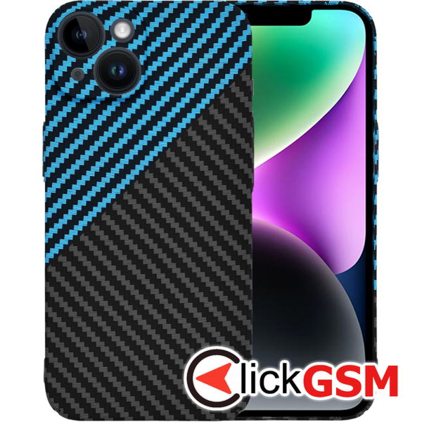 Techsuit - Carbonite FiberShell - iPhone 14 - Blue Pulse