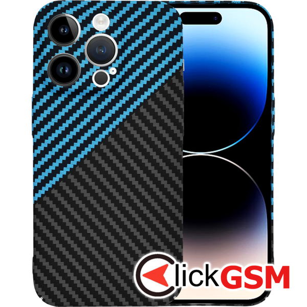 Techsuit - Carbonite FiberShell - iPhone 14 Pro - Blue Pulse