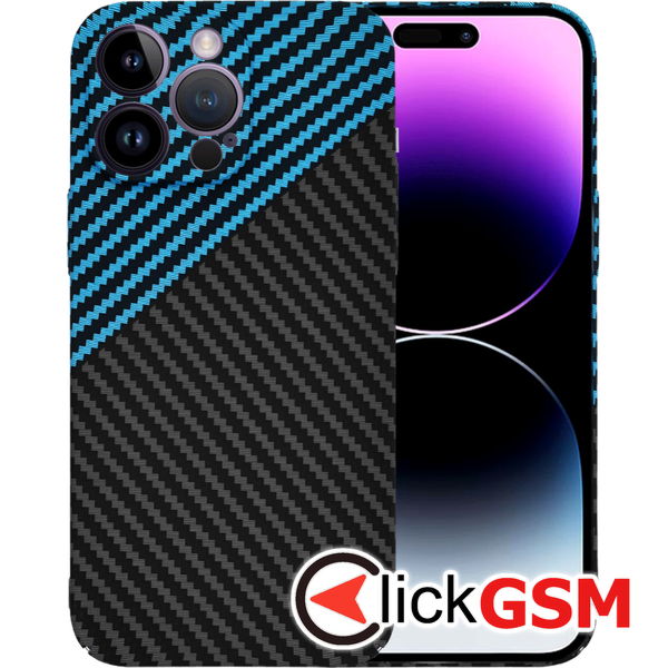 Techsuit - Carbonite FiberShell - iPhone 14 Pro Max - Blue Pulse