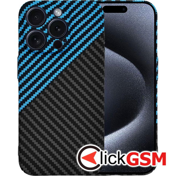 Techsuit - Carbonite FiberShell - iPhone 15 Pro - Blue Pulse