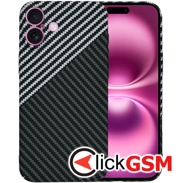 Techsuit - Carbonite FiberShell - iPhone 16 Plus - Stealth Gray