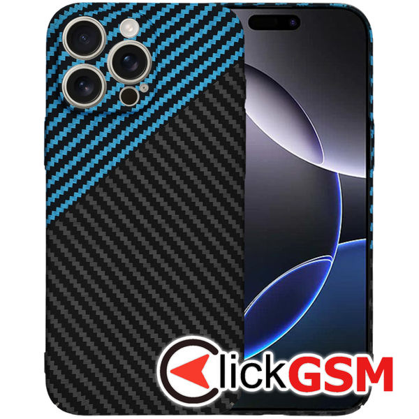Techsuit - Carbonite FiberShell - iPhone 16 Pro Max - Blue Pulse