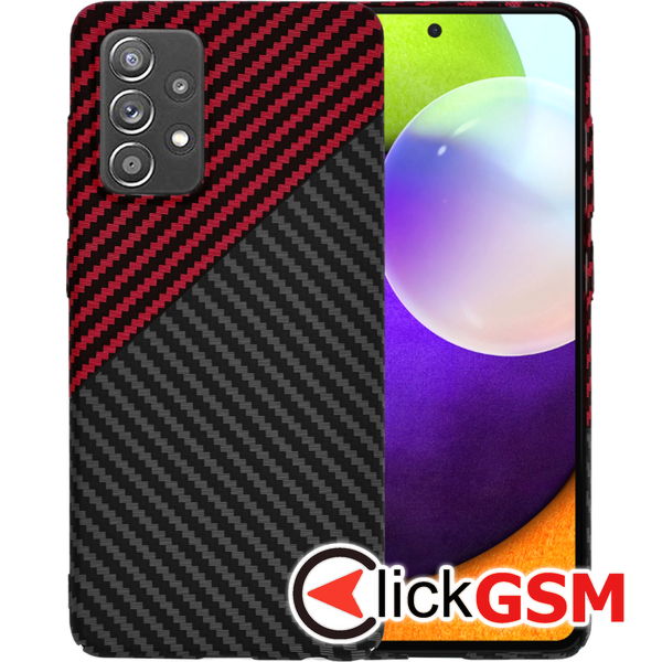 Techsuit - Carbonite FiberShell - Samsung Galaxy A52 4G / A52 5G / A52s 5G - Red Vortex