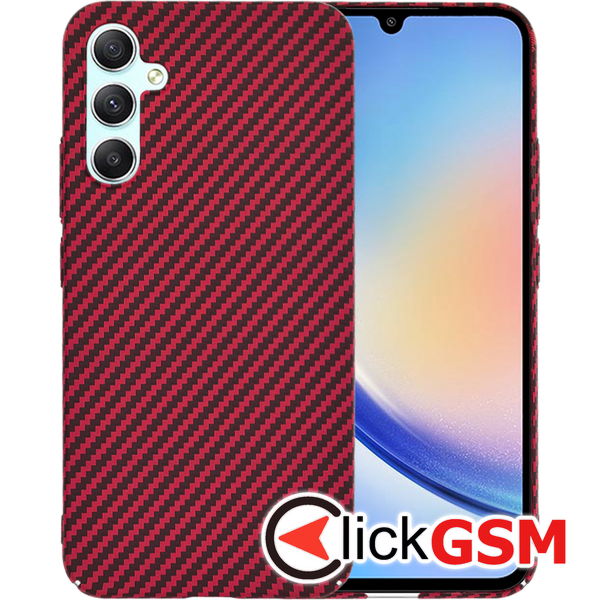 Techsuit - Carbonite FiberShell - Samsung Galaxy A34 5G - Red