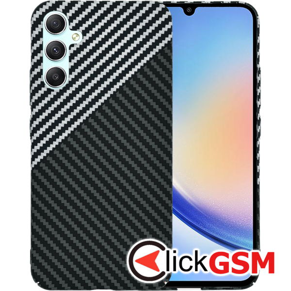 Techsuit - Carbonite FiberShell - Samsung Galaxy A34 5G - Stealth Gray