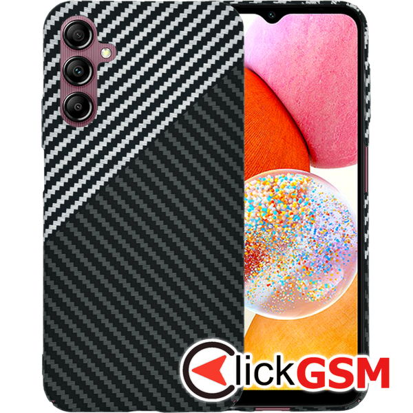 Techsuit - Carbonite FiberShell - Samsung Galaxy A14 4G / A14 5G - Stealth Gray