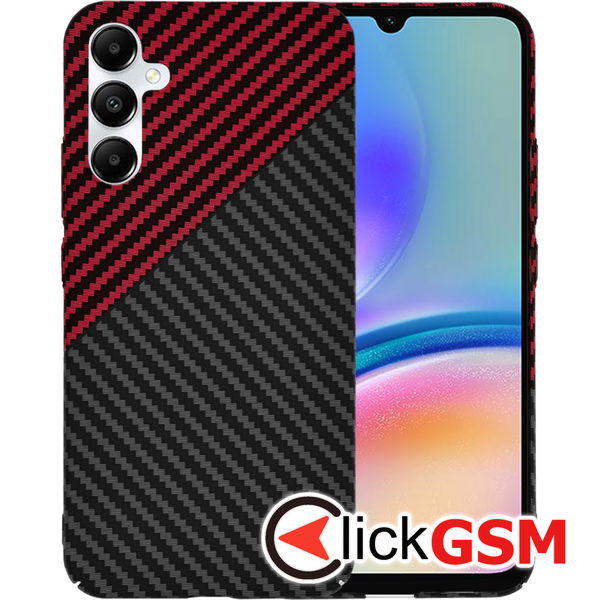 Techsuit - Carbonite FiberShell - Samsung Galaxy A05s - Red Vortex