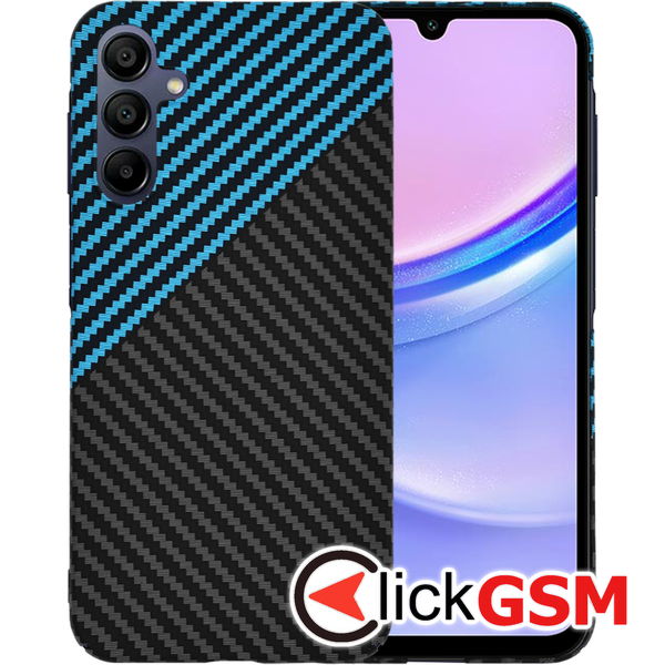 Techsuit - Carbonite FiberShell - Samsung Galaxy A15 4G / A15 5G - Blue Pulse