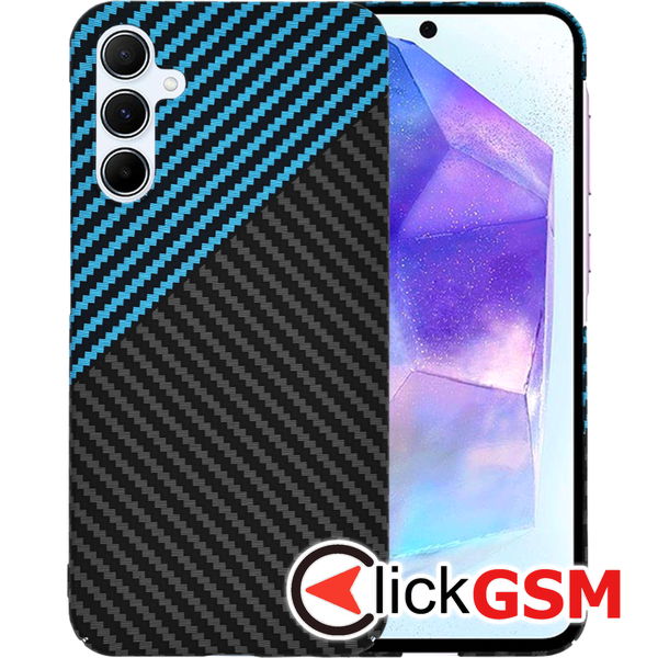 Techsuit - Carbonite FiberShell - Samsung Galaxy A55 5G - Blue Pulse
