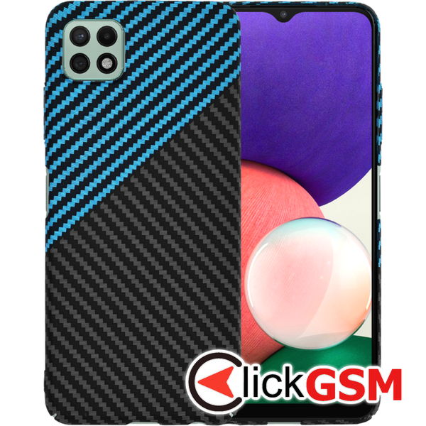 Techsuit - Carbonite FiberShell - Samsung Galaxy A22 5G - Blue Pulse