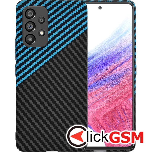 Techsuit - Carbonite FiberShell - Samsung Galaxy A53 5G - Blue Pulse