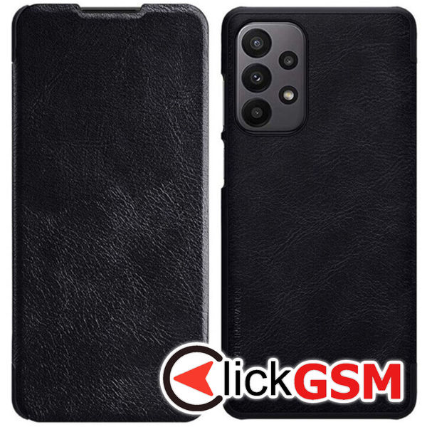 Nillkin - Qin Prop Plain Leather Case - iPhone 16 Pro - Black