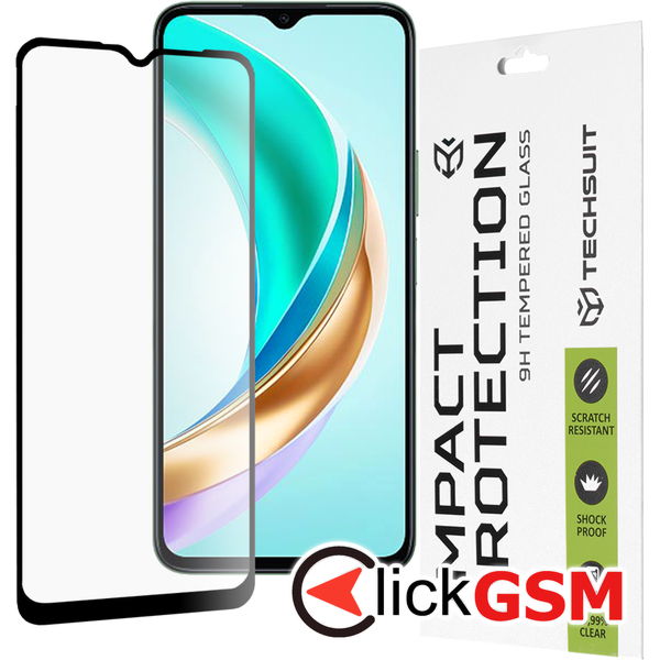 Techsuit - 111D Full Cover / Full Glue Glass - Honor X6b - Black