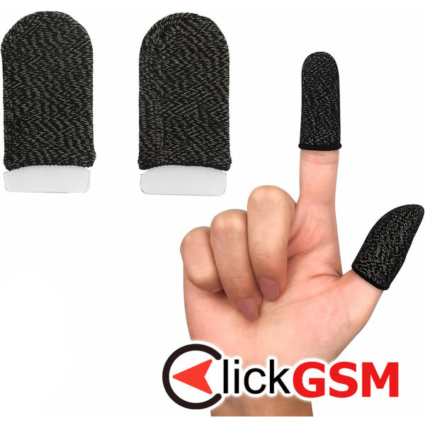 Techsuit - Mobile Gaming Finger Sleeve (FS2) - for Peaceful Elite, King of Glory, Call of Duty - Black