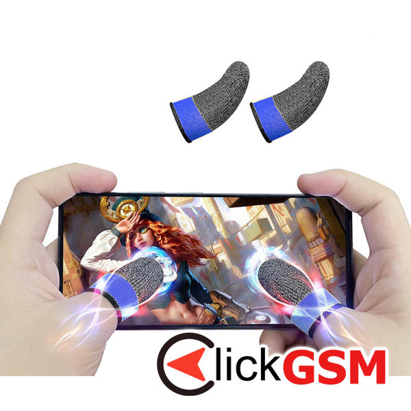 Techsuit - Mobile Gaming Finger Sleeve (FS4-01) - for Peaceful Elite, King of Glory, Anti-Sweat - Blue
