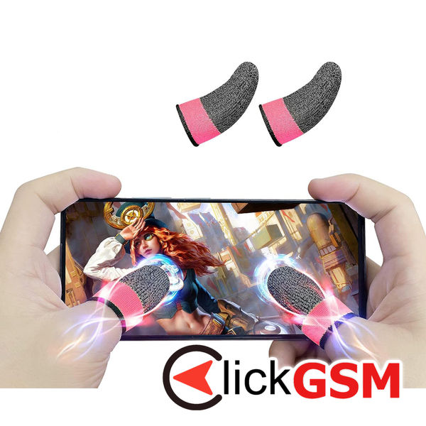Techsuit - Mobile Gaming Finger Sleeve (FS4-04) - for Peaceful Elite, King of Glory, Anti-Sweat - Pink