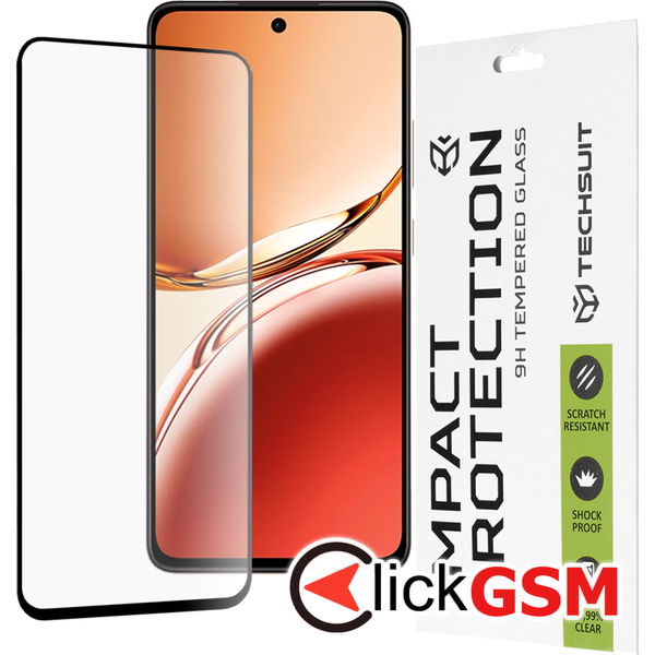 Techsuit - 111D Full Cover / Full Glue Glass - Oppo Reno12 F 4G / Reno12 F 5G / Reno12