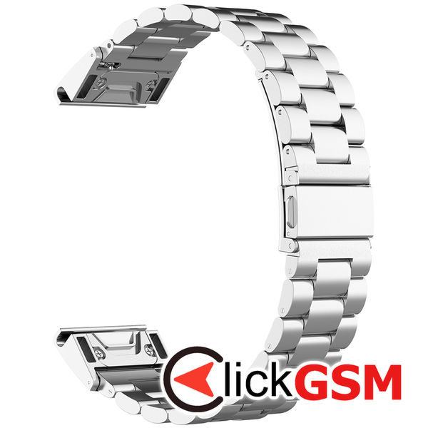 Techsuit - Watchband QuickFit 26mm (W010) - Garmin Fenix 3/3 HR/5X/5X Plus/6X/6X Pro/7X/7X Pro Solar - Silver