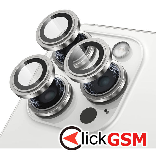 Lito - S+ Camera Glass Protector - iPhone 16 / 16 Plus - Silver Titanium