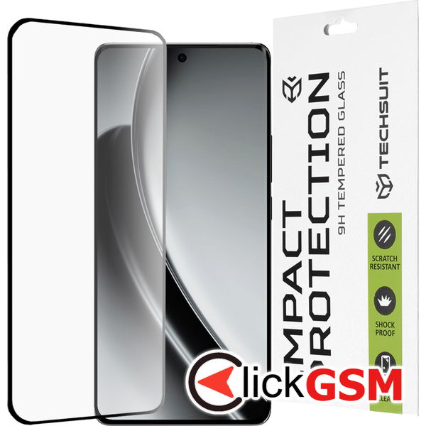 Techsuit - 111D Full Cover / Full Glue Glass / 3D Curved Screen - Realme GT 6 / GT 6T - Black