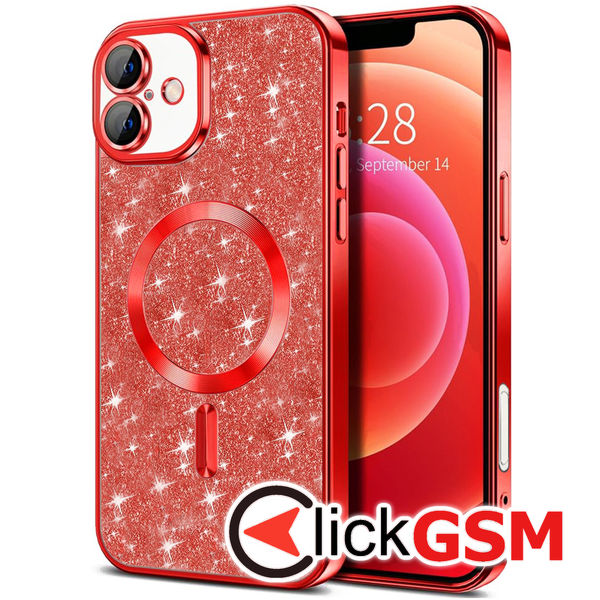 Techsuit - Luxury Glitter MagSafe - iPhone 16 Plus - Red
