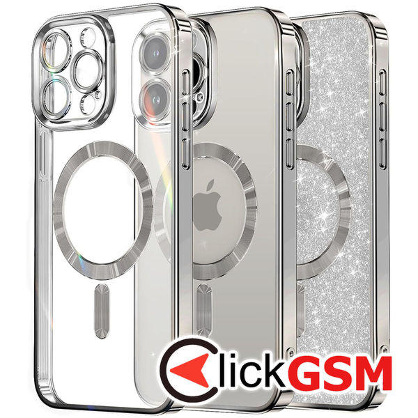 Techsuit - Luxury Glitter MagSafe - iPhone 16 Pro - Silver