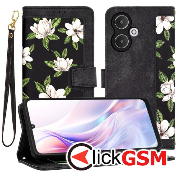 Techsuit - FlipCraft - Xiaomi Redmi 13C 5G / Poco M6 - Flowers of the Dawn