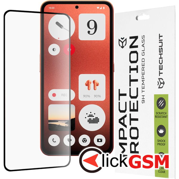 Techsuit - 111D Full Cover / Full Glue Glass - Nothing CMF Phone 1 - Black