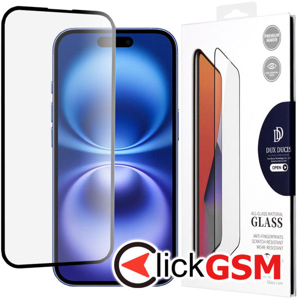 Dux Ducis - Tempered Glass - iPhone 16 - Black