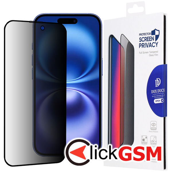 Dux Ducis - Tempered Glass Privacy - iPhone 16 - Black
