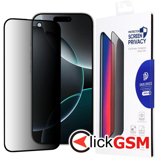 Dux Ducis - Tempered Glass Privacy - iPhone 16 Pro - Black