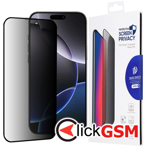 Dux Ducis - Tempered Glass Privacy - iPhone 16 Pro Max - Black