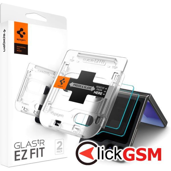 Spigen - Glas.tR EZ-FIT (2 pack) - Samsung Galaxy Z Flip6 - Clear