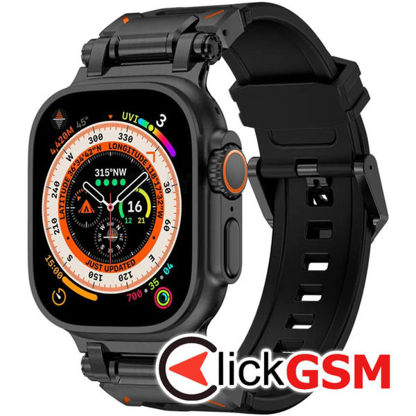 Techsuit - Watchband (W064) - Apple Watch 1/2/3/4/5/6/7/8/9/SE/SE 2/Ultra/Ultra 2 (42/44/45/49mm) - Titanium Black