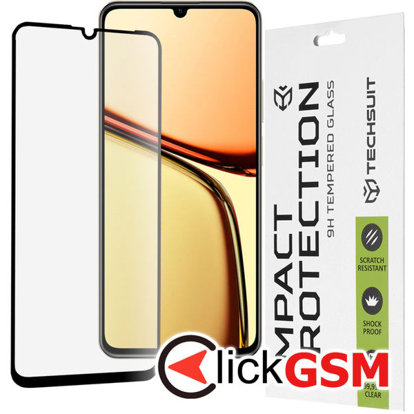 Techsuit - 111D Full Cover / Full Glue Glass - Realme C63 / C61 - Black