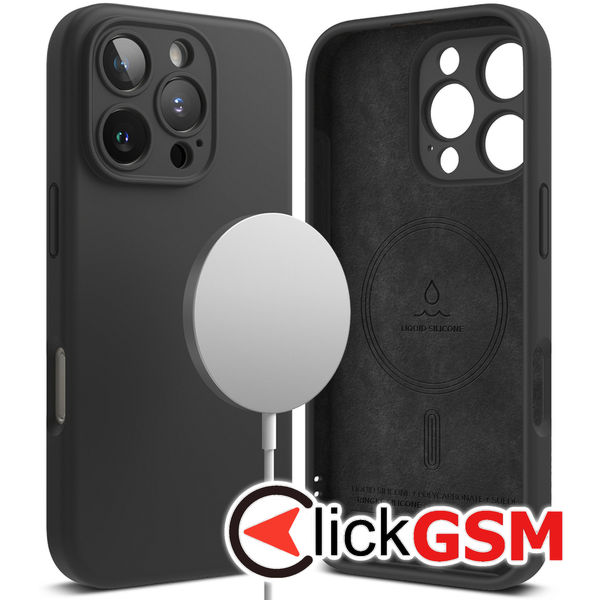 Ringke - Silicone Magnetic MagSafe - iPhone 16 Pro Max - Black