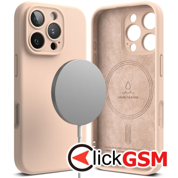 Ringke - Silicone Magnetic MagSafe - iPhone 16 Pro - Pink Sand