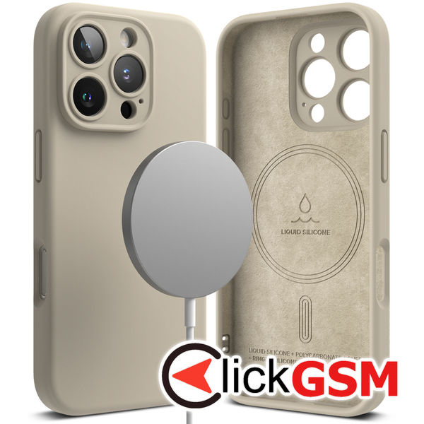 Ringke - Silicone Magnetic MagSafe - iPhone 16 Pro - Stone
