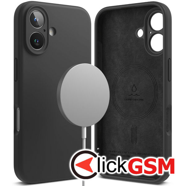 Ringke - Silicone Magnetic MagSafe - iPhone 16 Plus - Black