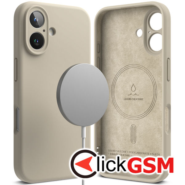 Ringke - Silicone Magnetic MagSafe - iPhone 16 Plus - Stone
