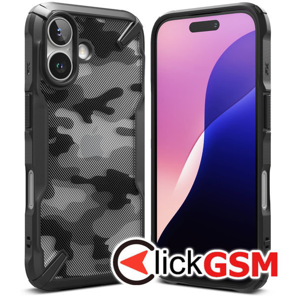 Ringke - Fusion X Design - iPhone 16 - Camo Black