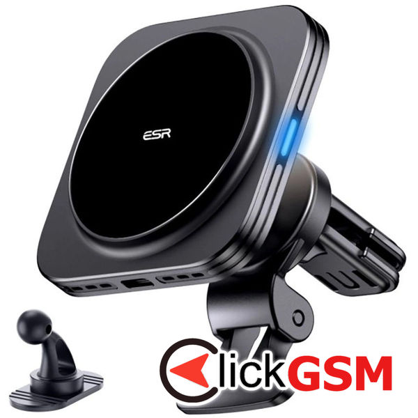 ESR - Car Holder with Wireless Charging Qi2 HaloLock (2B51801) - with CryoBoost, MagSafe Compatible, for Air Vent - Black