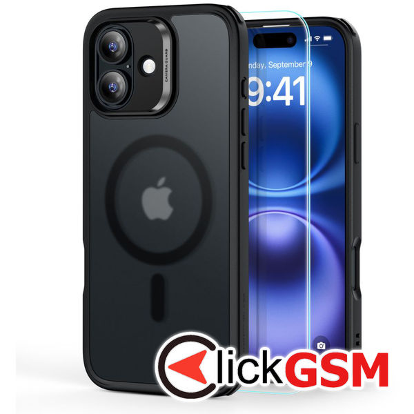 ESR - Classic Hybrid HaloLock + Screen Protector - iPhone 16 - Frosted Black