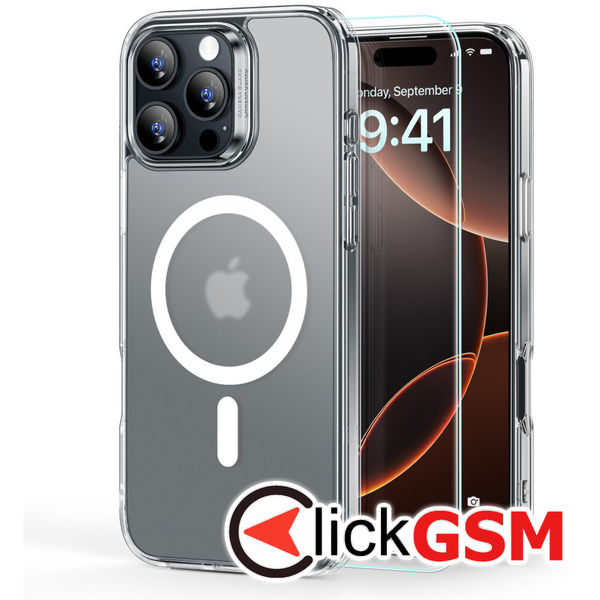 ESR - Classic Hybrid HaloLock + Screen Protector - iPhone 16 Pro Max - Frosted Clear