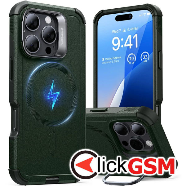 ESR - Cyber Armor Kickstand - iPhone 16 Pro - Green