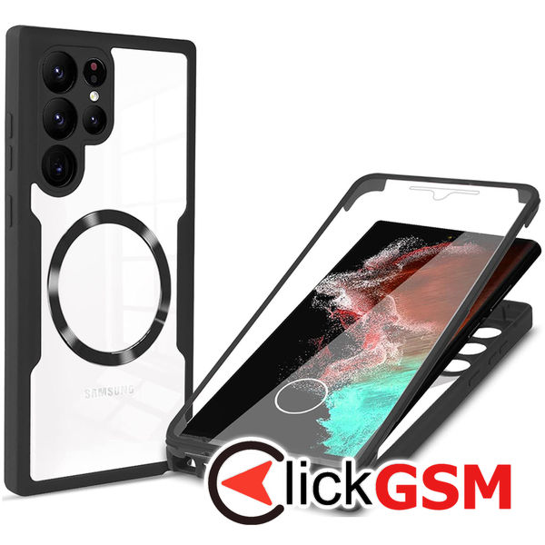 Techsuit - ColorVerse 360 MagSafe Series + Screen Protector - Samsung Galaxy S22 Ultra 5G - Black