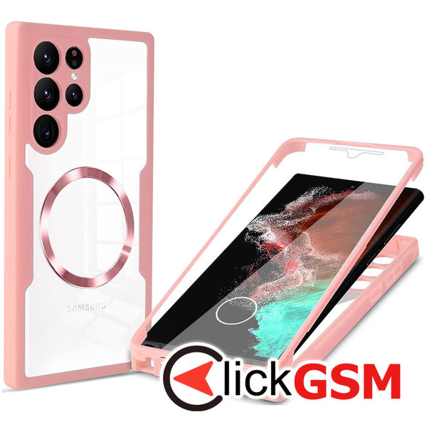 Techsuit - ColorVerse 360 MagSafe Series + Screen Protector - Samsung Galaxy S22 Ultra 5G - Pink